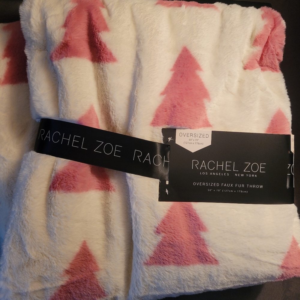 Rachel Zoe pink tree blanket